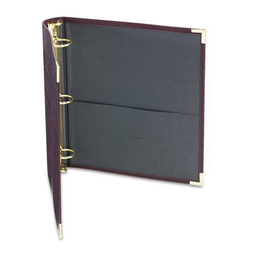 Classic Collection Ring Binder, 3 Rings, 1.5" Capacity, 11 x 8.5, Burgundy-(SAM15154)