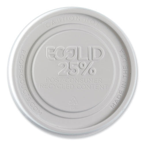 Evolution World EcoLid 25% Recycled Food Container Lid, Fits 12 to 32 oz Containers, White, Plastic, 500/Carton-(ECOEPBRSCLIDL)