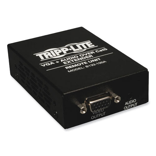VGA with Audio Over CAT5/CAT6 Extender, Box-Style Receiver, Range Up to 1,000 ft, TAA Compliant-(TRPB132100A)