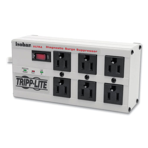 Isobar Surge Protector, 6 AC Outlets, 6 ft Cord, 3,330 J, Light Gray-(TRPISOBAR6ULTRA)