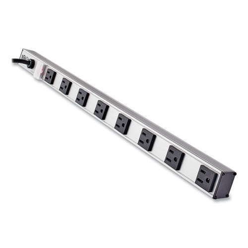 Vertical Power Strip, 8 Outlets, 15 ft Cord, Silver-(TRPPS2408)