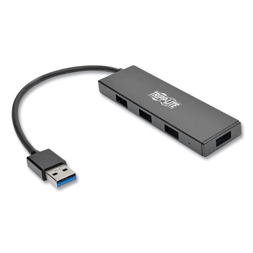 Ultra-Slim Portable USB 3.0 SuperSpeed Hub, 4 Ports, Black-(TRPU360004SLIM)