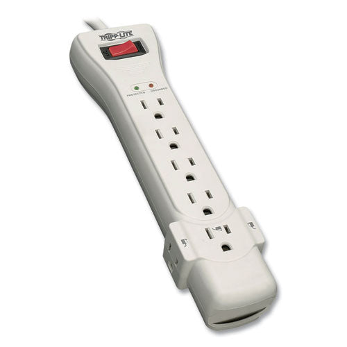 Protect It! Surge Protector, 7 AC Outlets, 7 ft Cord, 2,160 J, Light Gray-(TRPSUPER7)