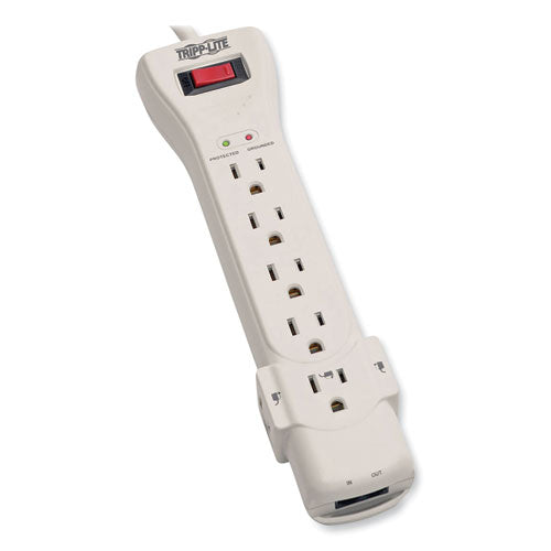Protect It! Surge Protector, 7 AC Outlets, 15 ft Cord, 2,520 J, Light Gray-(TRPSUPER7TEL15)