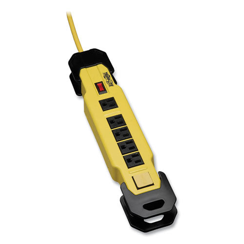 Power It! Safety Power Strip with GFCI Plug, 6 Outlets, 9 ft Cord, Yellow/Black-(TRPTLM609GF)