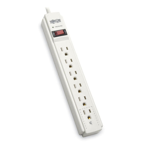 Protect It! Surge Protector, 6 AC Outlets, 6 ft Cord, 790 J, Gray-(TRPTLP606TAA)