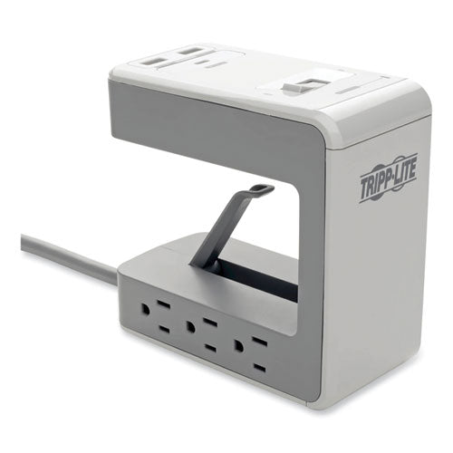 Surge Protector, 6 AC Outlets/2 USB-A and 1 USB-C Ports, 8 ft Cord, 1,080 J, Gray-(TRPTLP648USBC)