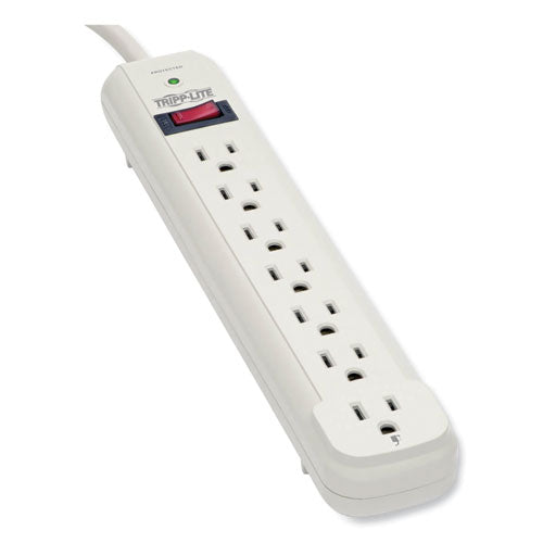 Protect It! Surge Protector, 7 AC Outlets, 25 ft Cord, 1,080 J, Light Gray-(TRPTLP725)