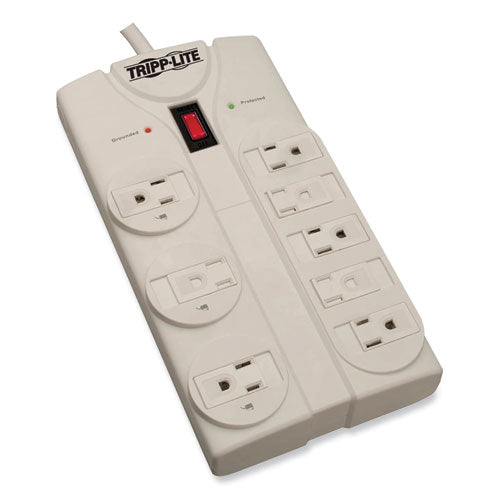 Protect It! Surge Protector, 8 AC Outlets, 25 ft Cord, 1,440 J, Light Gray-(TRPTLP825)