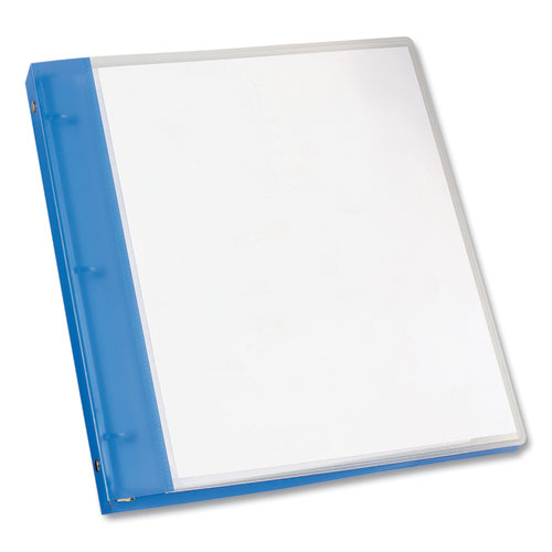 Flexible View Binder with Round Rings, 3 Rings, 0.5" Capacity, 11 x 8.5, Blue-(AVE17670)