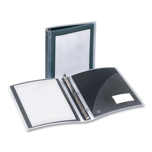 Flexi-View Binder with Round Rings, 3 Rings, 1.5" Capacity, 11 x 8.5, Black-(AVE17637)