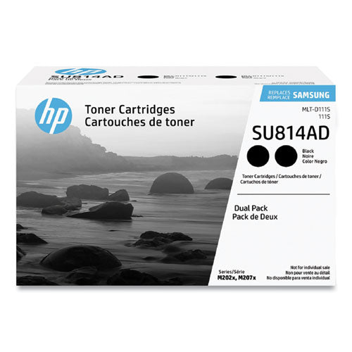 SU814AD (MLT-D111S) Toner, 1,000 Page-Yield, Black, 2/Pack-(HEWSU814AD)