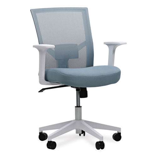 Mesh Back Fabric Task Chair, Supports Up to 275 lb, 17.32" to 21.1" Seat Height, Seafoam Blue Seat/Back-(ALEWS42B77)