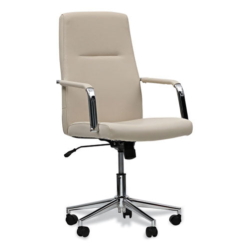 Leather Task Chair, Supports Up to 275 lb, 18.19" to 21.93" Seat Height, White Seat, White Back-(ALEWS4106)