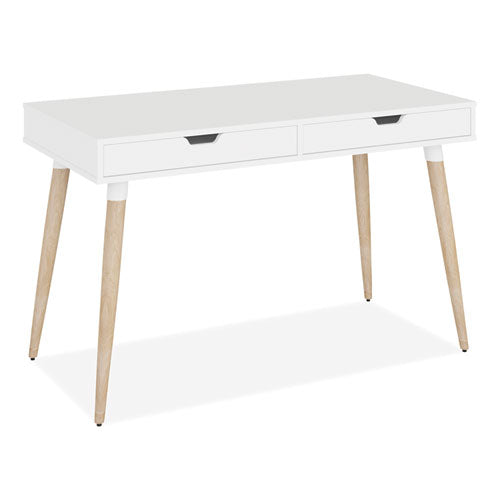 Scandinavian Writing Desk, 47.24" x 23.62" x 29.53", White/Beigewood-(ALEWSS4824WB)