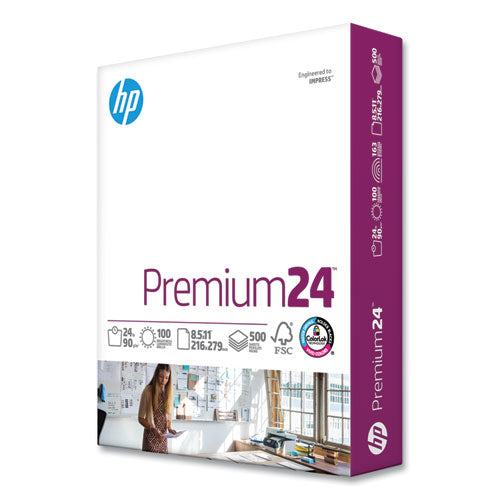 Premium24 Paper, 98 Bright, 24 lb Bond Weight, 8.5 x 11, Ultra White, 500/Ream-(HEW112400)