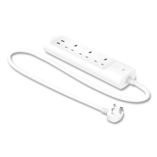 Kasa Smart WiFi 3-Outlet Power Strip, 3 AC Outlets/2 USB Ports, White-(TPLKP303)