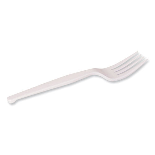 Plastic Cutlery, Heavy Mediumweight Fork, 100/Box-(DXEFM207)