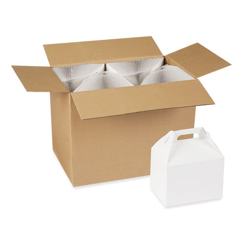 Take-Out Barn One-Piece Paperboard Food Box, 8.63 x 6 x 6.5, White, Paper, 200/Carton-(DXE10PLN)