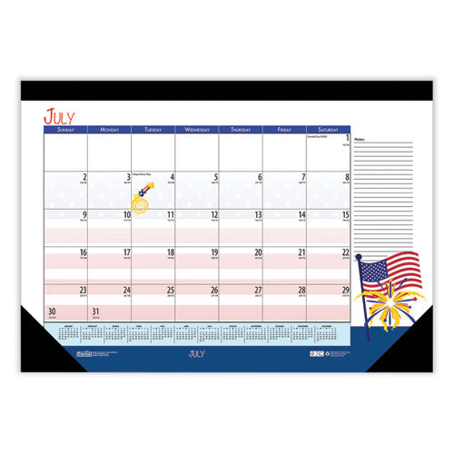 Recycled Academic Year Desk Pad Calendar, Earthscapes Seasonal Artwork, 22 x 17, Black Binding, 12-Month (July-June): 2022-23-(HOD1395)