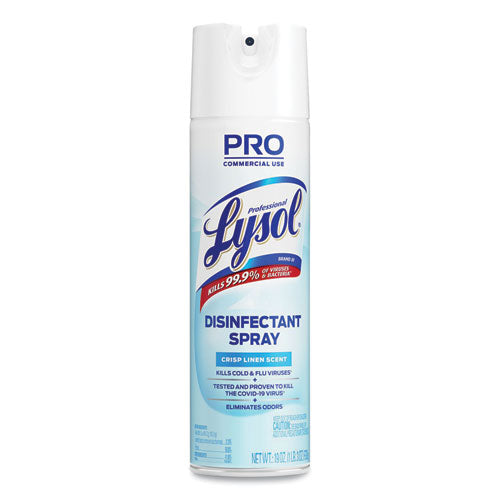 Disinfectant Spray, Crisp Linen, 19 oz Aerosol Spray, 12/Carton-(RAC74828CT)