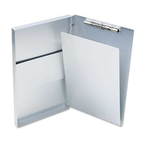 Snapak Aluminum Side-Open Forms Folder, 0.5" Clip Capacity, Holds 8.5 x 14 Sheets, Silver-(SAU10519)