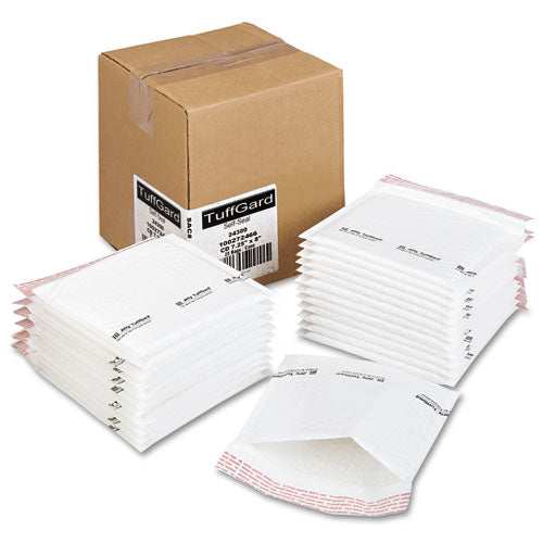 Jiffy TuffGard Self-Seal Cushioned Mailer for CDs, Barrier Bubble Cushion, Self-Adhesive Closure, 7.25 x 8, White, 25/CT-(SEL24300)