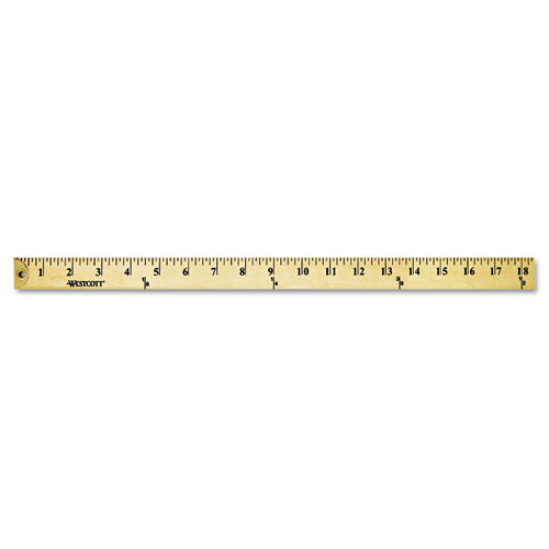Wood Yardstick with Metal Ends, 36" Long. Clear Lacquer Finish-(ACM10425)
