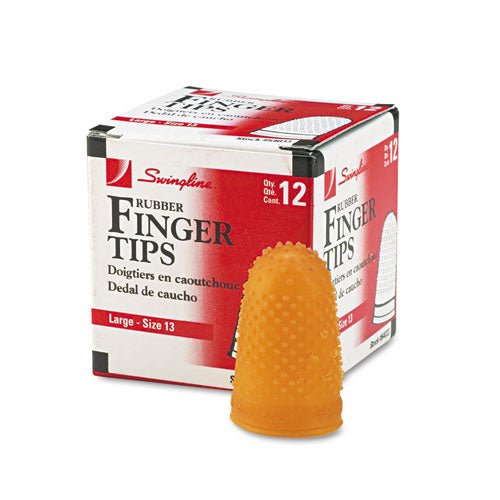 Rubber Finger Tips, 13 (Large), Amber, Dozen-(SWI54033)