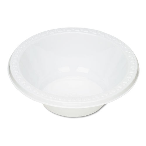 Plastic Dinnerware, Bowls, 12 oz, White, 125/Pack-(TBL12244WH)