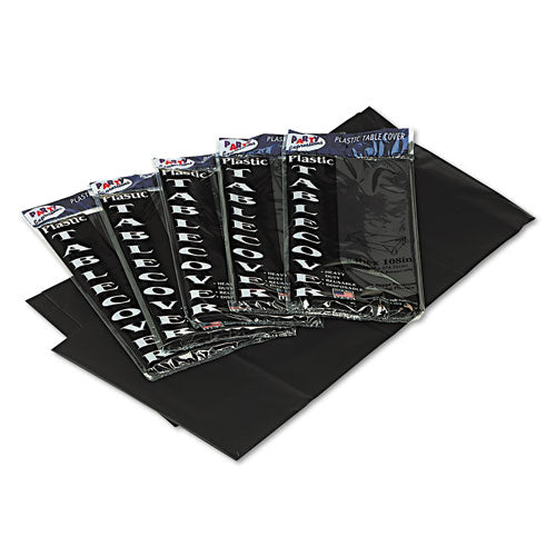 Table Set Rectangular Table Covers, Heavyweight Plastic, 54" x 108", Black, 6/Pack-(TBL549BK)