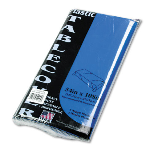 Table Set Rectangular Table Cover, Heavyweight Plastic, 54" x 108", Blue, 6/Pack-(TBL549BL)