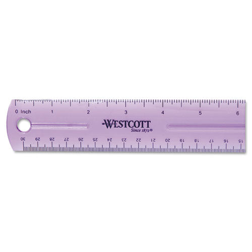 12" Jewel Colored Ruler, Standard/Metric, Plastic-(ACM12975)