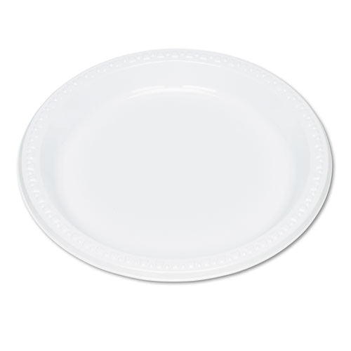 Plastic Dinnerware, Plates, 9" dia, White, 500/Carton-(TBL9644WH)