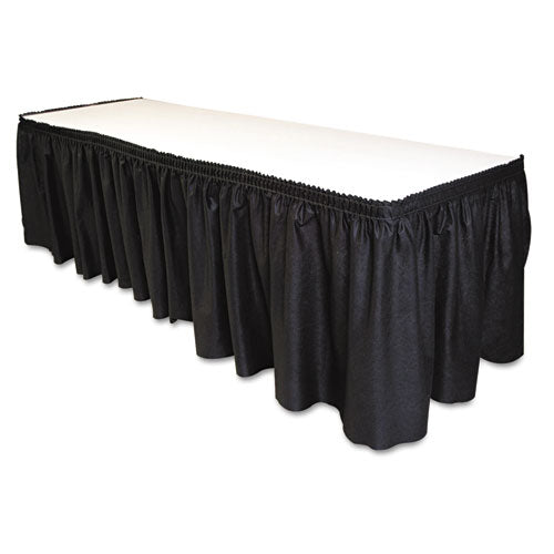 Table Set Linen-Like Table Skirting, Polyester, 29" x 14 ft, Black-(TBLLS2914BK)