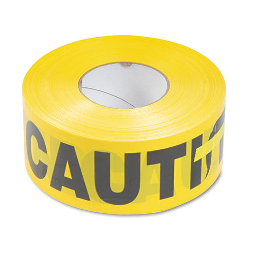 Caution Barricade Safety Tape, 3" x 1,000 ft, Black/Yellow-(TCO10700)