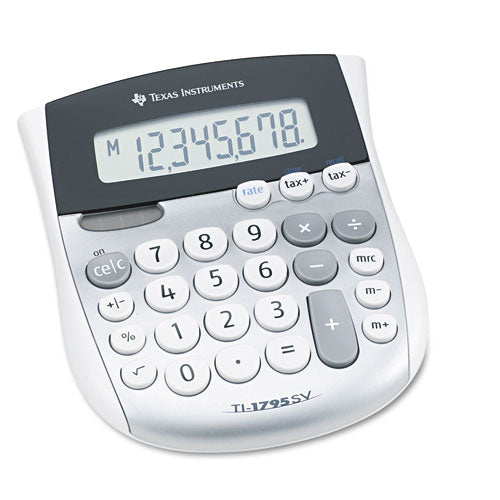 TI-1795SV Minidesk Calculator, 8-Digit LCD-(TEXTI1795SV)