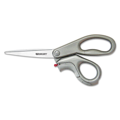 E-Z Open Box Opener Stainless Steel Shears, 8" Long, 3.25" Cut Length, Gray Offset Handle-(ACM13227)