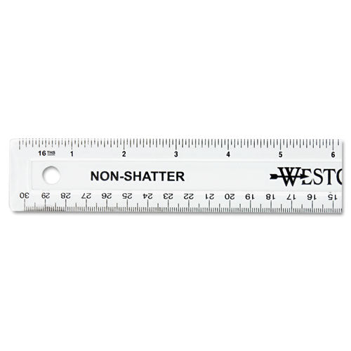 Non-Shatter Flexible Ruler, Standard/Metric, 12" Long, Plastic, Clear-(ACM13862)