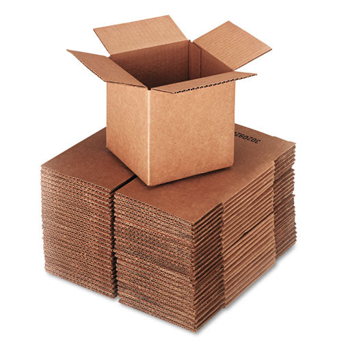 Cubed Fixed-Depth Corrugated Shipping Boxes, Regular Slotted Container (RSC), Small, 6" x 6" x 6", Brown Kraft, 25/Bundle-(UNV666)