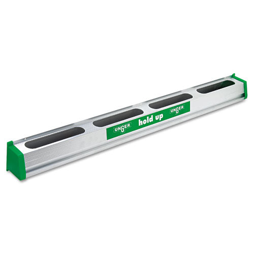Hold Up Aluminum Tool Rack, 36w x 3.5d x 3.5h, Aluminum/Green-(UNGHU900)