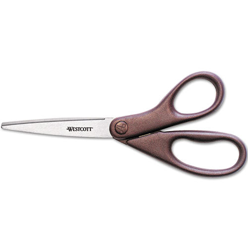 Design Line Straight Stainless Steel Scissors, 8" Long, 3.13" Cut Length, Burgundy Straight Handle-(ACM41511)
