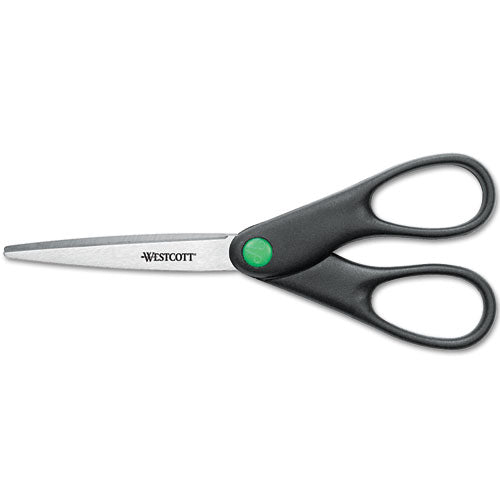KleenEarth Scissors, Pointed Tip, 7" Long, 2.75" Cut Length, Black Straight Handle-(ACM44218)