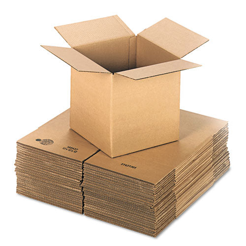 Cubed Fixed-Depth Corrugated Shipping Boxes, Regular Slotted Container, X-Large, 12" x 12" x 12", Brown Kraft, 25/Bundle-(UNV121212)