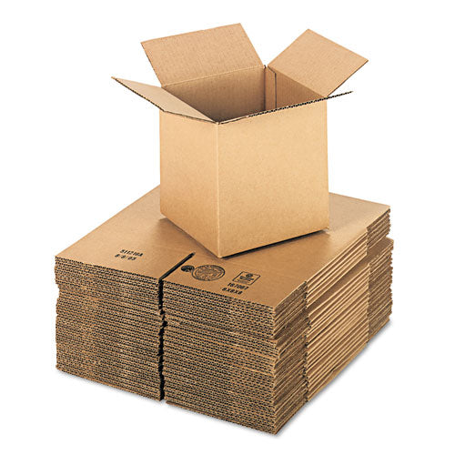 Cubed Fixed-Depth Corrugated Shipping Boxes, Regular Slotted Container (RSC), Medium, 8" x 8" x 8", Brown Kraft, 25/Bundle-(UNV888)