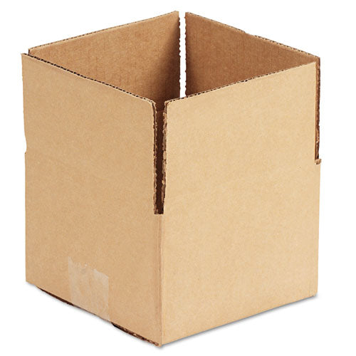 Fixed-Depth Corrugated Shipping Boxes, Regular Slotted Container (RSC), 6" x 6" x 4", Brown Kraft, 25/Bundle-(UNV664)