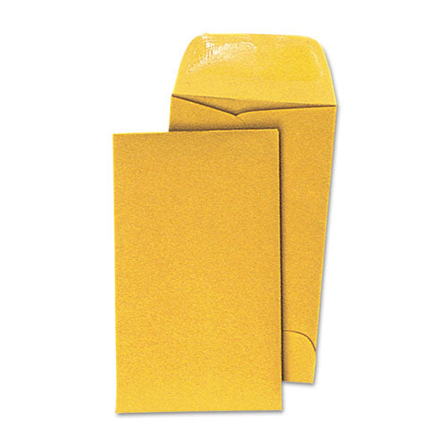 Kraft Coin Envelope, #3, Round Flap, Gummed Closure, 2.5 x 4.25, Light Brown Kraft, 500/Box-(UNV35301)