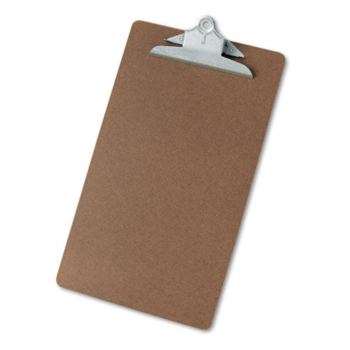 Hardboard Clipboard, 1.25" Clip Capacity, Holds 8.5 x 14 Sheets, Brown-(UNV40305)