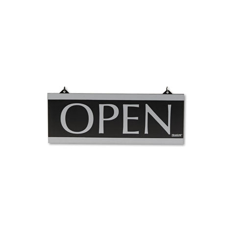 Century Series Reversible Open/Closed Sign, w/Suction Mount, 13 x 5, Black-(USS4246)