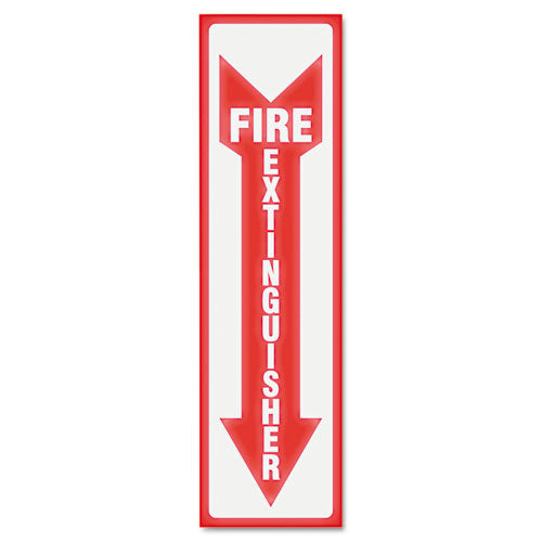 Glow In The Dark Sign, 4 x 13, Red Glow, Fire Extinguisher-(USS4793)